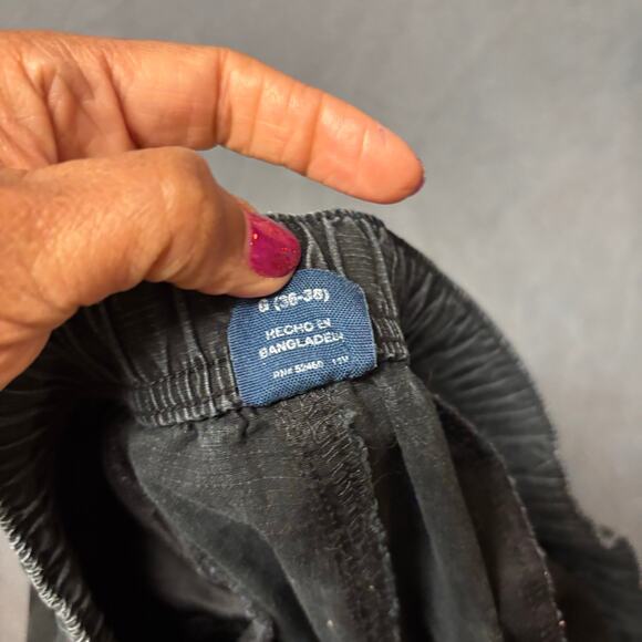 George Mens Black Jogger Pants Size L Elastic Waist Zip Pocket Skater Streetwear - Picture 4 of 14